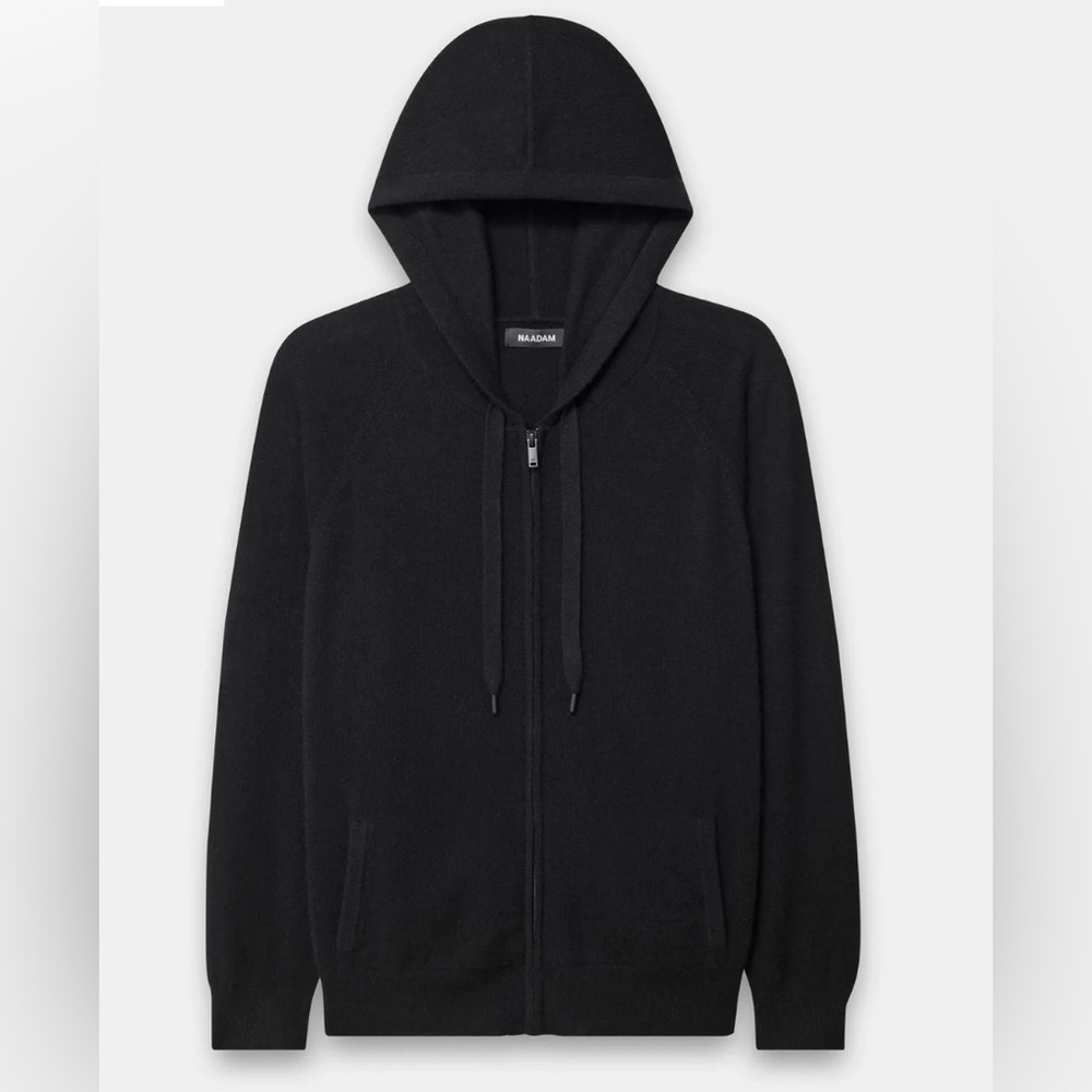 NWOT Women’s Naadam Signature Cashmere Zip Up Hoodie, Black, Small
